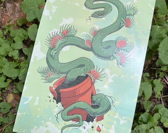 Impresión artística de la planta serpiente de Venus: ilustración de 11 x 17