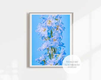 Delphinium Flower Print – Blue Floral Photography (Digital Download)