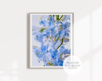 Blue Delphinium Flower Print - Botanical Photography (Digital Download)