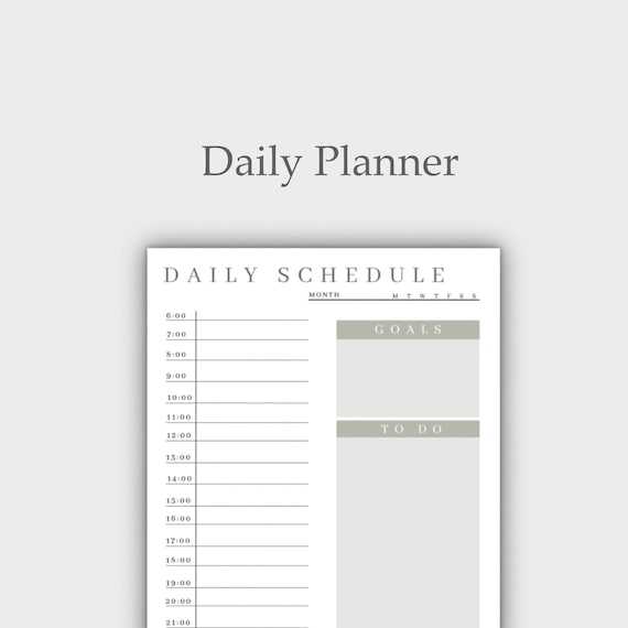 Daily Planner Printable Daily Planner Daily Schedule | Etsy