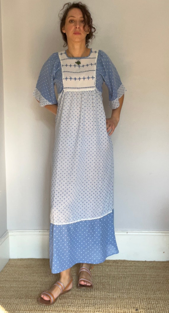 Vintage 70s prairie maxi dress, up to size 12, em… - image 3