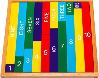 Natureich Ten Board Montessori Mathematics made of wood 1-10