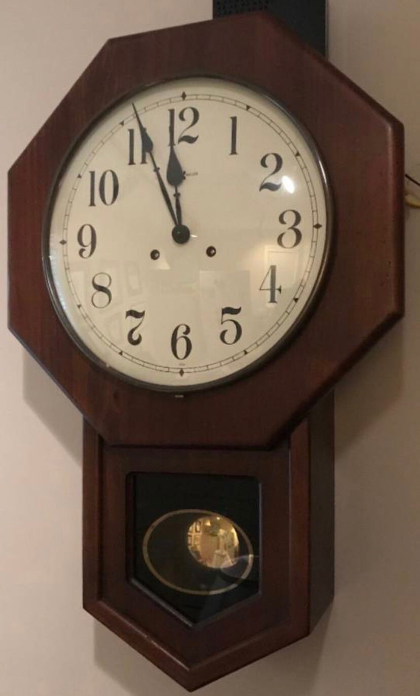 MidCentury Modern Howard Miller Schoolhouse Regulator Etsy