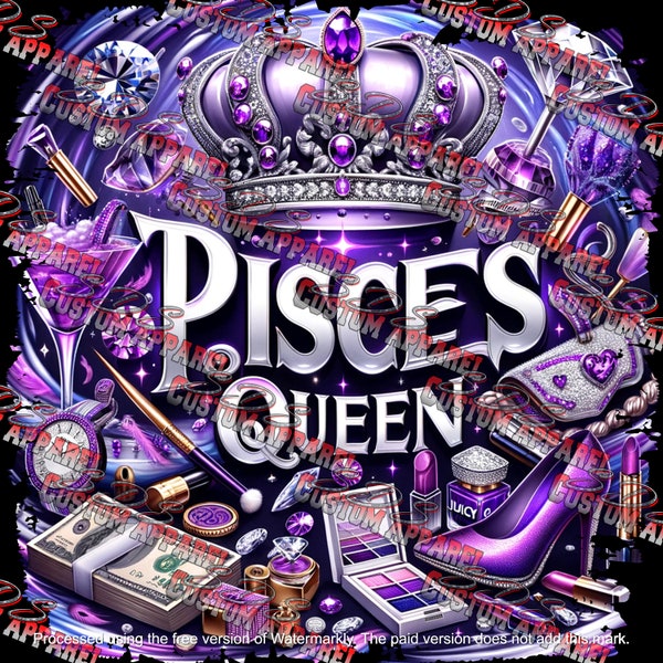 pisces, pisces queen png, queen png, zodiac png, birthday png, sublimation, t-shirts, dtf, image, tumblers, hip hop, queen, women, png,