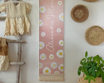 Personalized Daisy Growth Chart for Kids, Daisy Nursery Decor, Blush Nursery, Baby Gift,Boho,Wildflowers,Natural,Woodland,Kids Height Chart