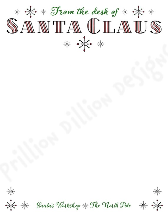 From the Desk of Santa Printable Letterhead | Rudolph Reindeer