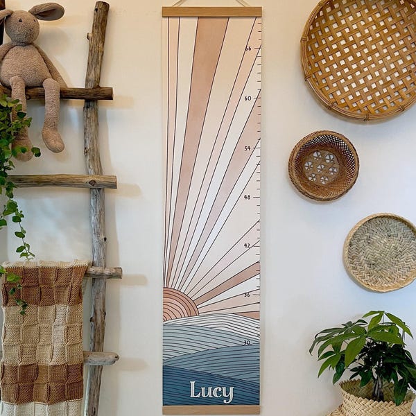 Personalized Growth Chart, Personalized Gift,height chart,Ocean Theme Nursery,Custom Gift,Family Growth Chart Ruler