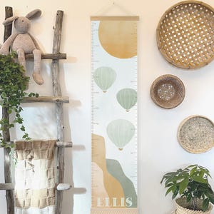 Personalized Growth Chart,Sage Green Hot Air Balloon Height Chart,Height Chart,Growth Chart,Hot Air Balloon Decorations