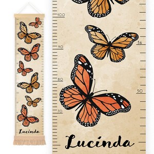 Personalized Growth Chart,Butterfly Height Chart,Monarch Butterflies,height chart,Family Growth Chart,Woodland wall decor