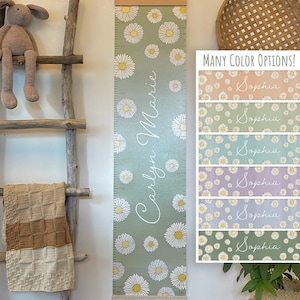 Personalized Growth Chart,Personalized Gift,Daisy wall decor,Boho Nursery,Wildflowers,height chart,Woodland, Nature