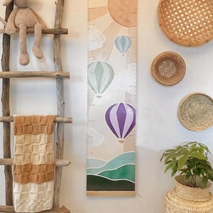 Growth Chart, Personalized,Hot Air Balloon wall decorations, Family Growth Chart, Boho, Gender Neutral height chart