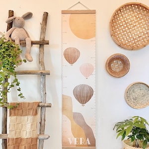 Personalized Growth Chart | Hot Air Balloon Nursery | Blush | Neutral Earth Tones | Boho Nursery | Growth Chart | Height Chart