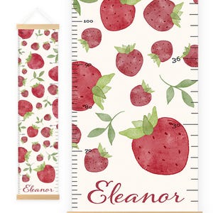 Personalized Growth Chart, height chart,Berry Decor, Strawberry Nursery,Custom Gift,wall decor,Growth Ruler