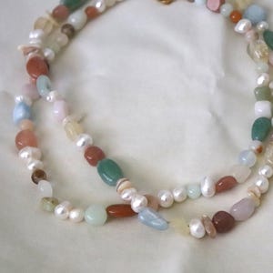 Seashore Gemstone Necklace | Pearls and Gemstones Choker Necklace