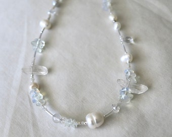 Icy Pearl Choker | Minimal Pearl Choker | Mixed Bead Necklace