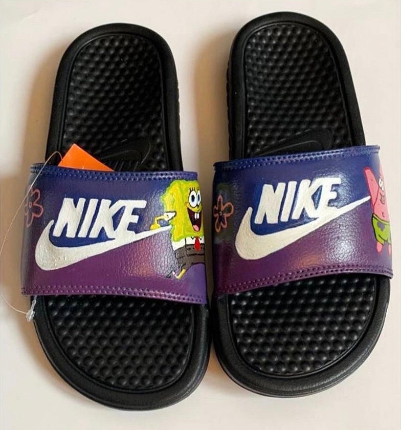 Onbelangrijk Hallo markt Spongebob Custom Nike Claquettes - Etsy