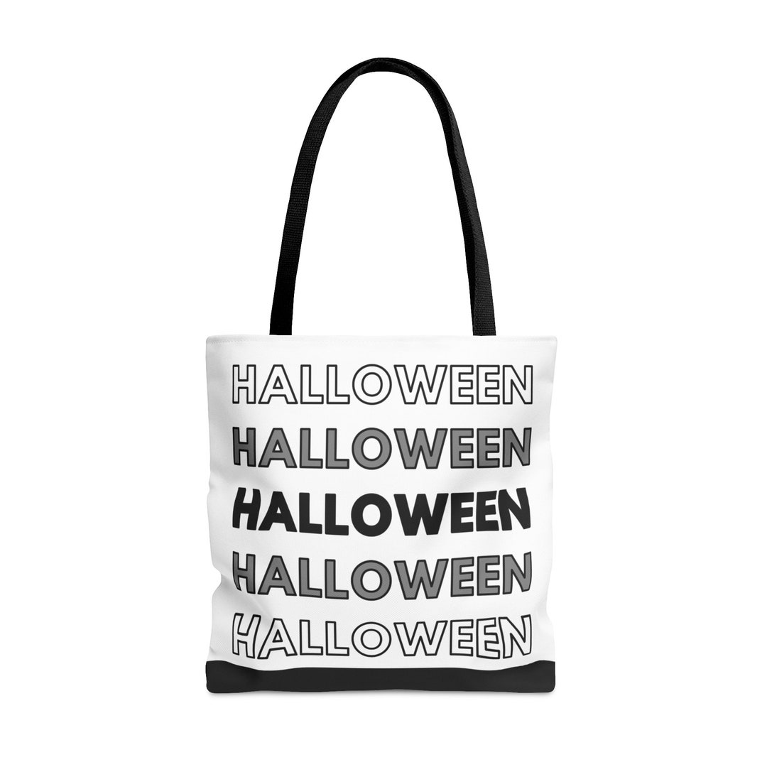 Halloween Tote Bag, Text Tote Bag, Spooky Tote Bag, Halloween Reusable