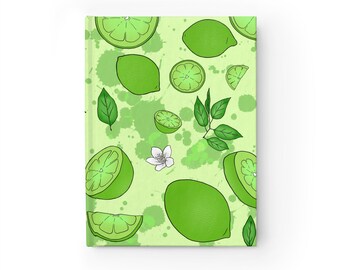 FRUIT SALAD - LIME, Lime Sketchbook Journal, Lime Journal, Lime Print, Citrus Journal, Citrus Sketchbook - 5" X 7.25"