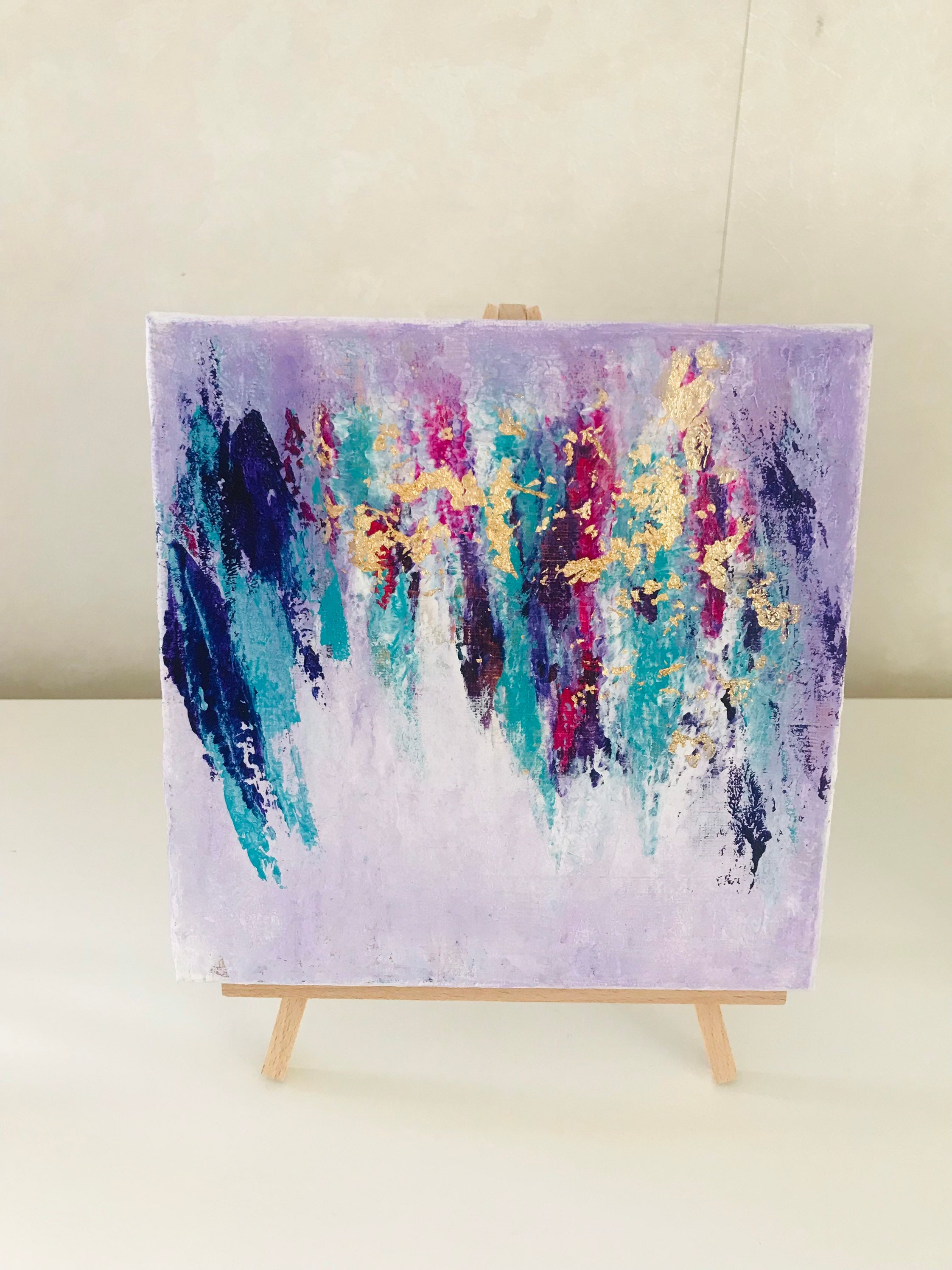 Mini Leinwand mit Staffelei Büro Haus Acryl Malerei abstrakte Etsy