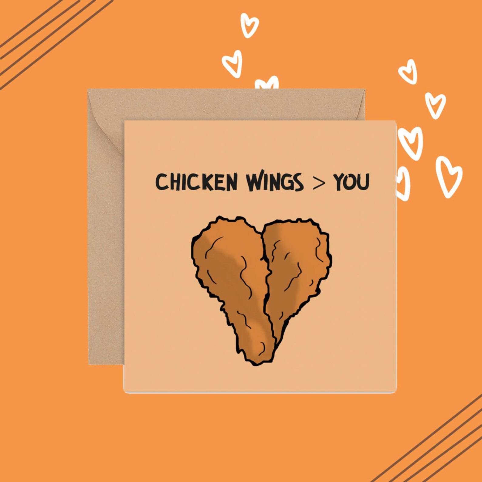 Chicken Wings Card Birthday Card for Boyfriend Food Pun Etsy