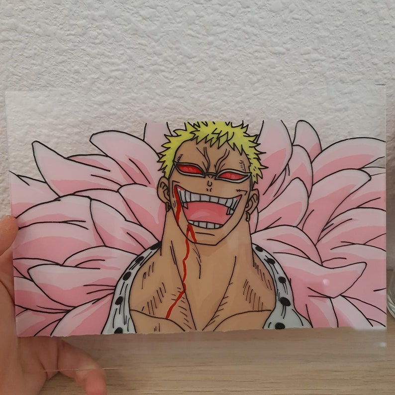 One Piece Glass Painting Donquixote Doflamingo Etsy