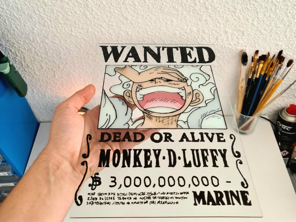One Piece Glass Painting Wanted Luffy Gear 5 nika Etsy