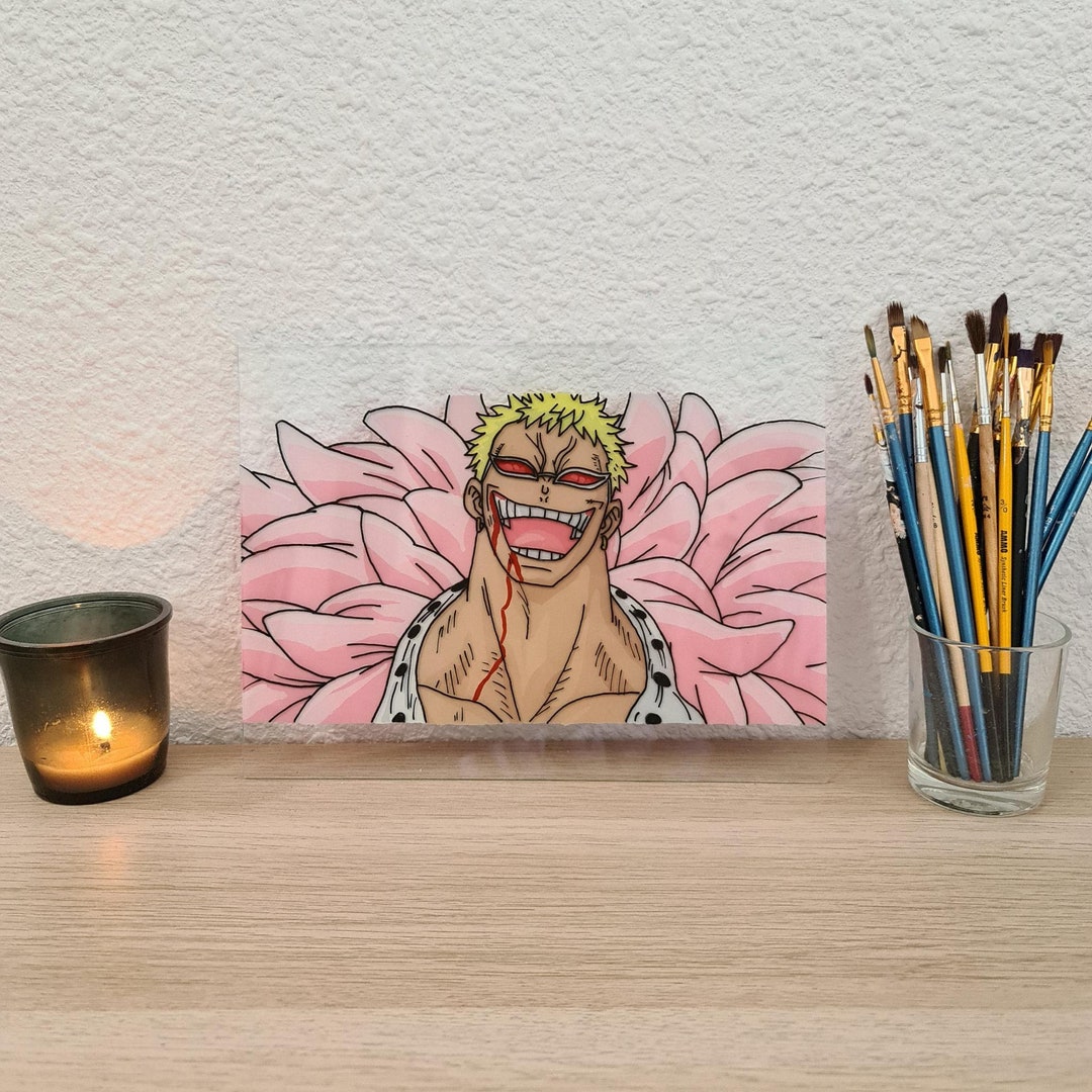 One Piece Glass Painting Donquixote Doflamingo Etsy