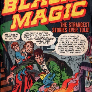 1950 Black Magic #1 Pre-Code Horror Comic Poster, Jack Kirby and Joe Simon Golden Age Pulp Wall Art, 18x24 Archival Matte Print