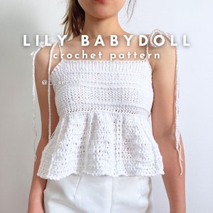 LILY Peplum & Dress Crochet Top Pattern: Made-to-Measure (PDF Pattern)