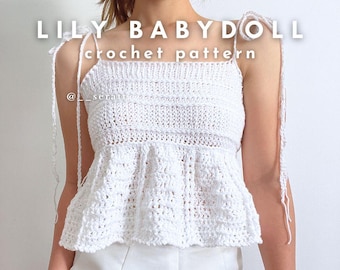 LILY Peplum & Dress Crochet Top Pattern: Made-to-Measure (PDF Pattern)