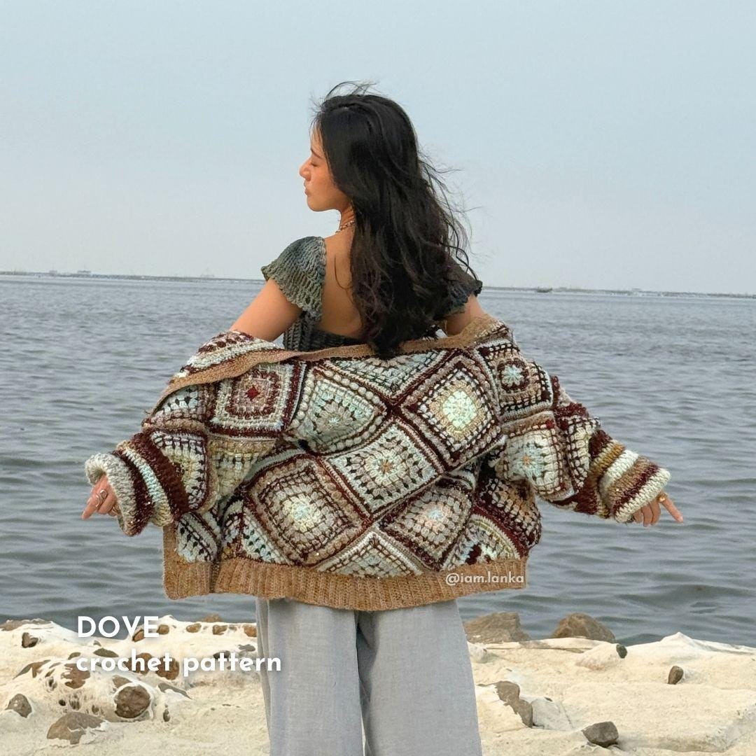 DOVE-vest | PDF-haakpatroon | Gevorderde beginner | Op maat gemaakt | Tutorials met afbeeldingen van SERATT | Uniseks vestpatroon