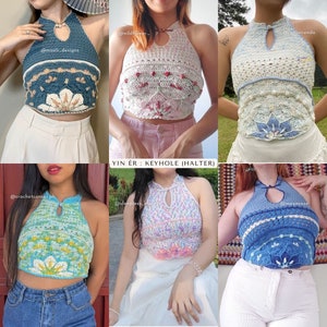 Lot de trilogie YIN haut inspiré du cheongsam Modèles PDF au crochet Experte Sur mesure Tutoriels avec photos et vidéos par seratt image 8