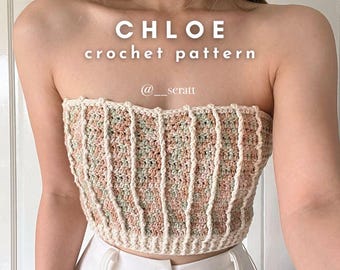 CHLOE (bralette, crop top, rok en jurk) | PDF-haakpatroon | Beginner/gevorderd niveau | door SERATT