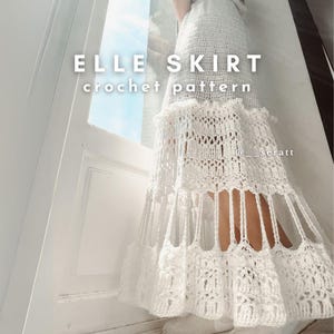 Falda ELLE / Patrón de crochet en PDF / Nivel intermedio / A medida / Tutoriales con fotos y videos de SERATT / Falda de verano tejida a crochet