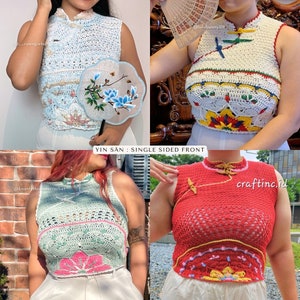 Lot de trilogie YIN haut inspiré du cheongsam Modèles PDF au crochet Experte Sur mesure Tutoriels avec photos et vidéos par seratt image 10