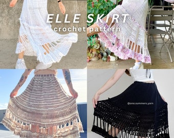 ELLE Skirt | PDF Crochet Pattern | Intermediate | Made-to-Measure | Tutorials with Pictures and Videos by SERATT | Crochet Summer Skirt