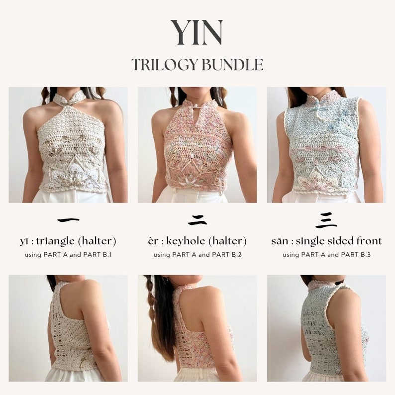 YIN SAN cheongsam-inspired PDF Crochet Pattern Expert Made-to-Measure Tutorials with Pictures and Videos by seratt zdjęcie 8