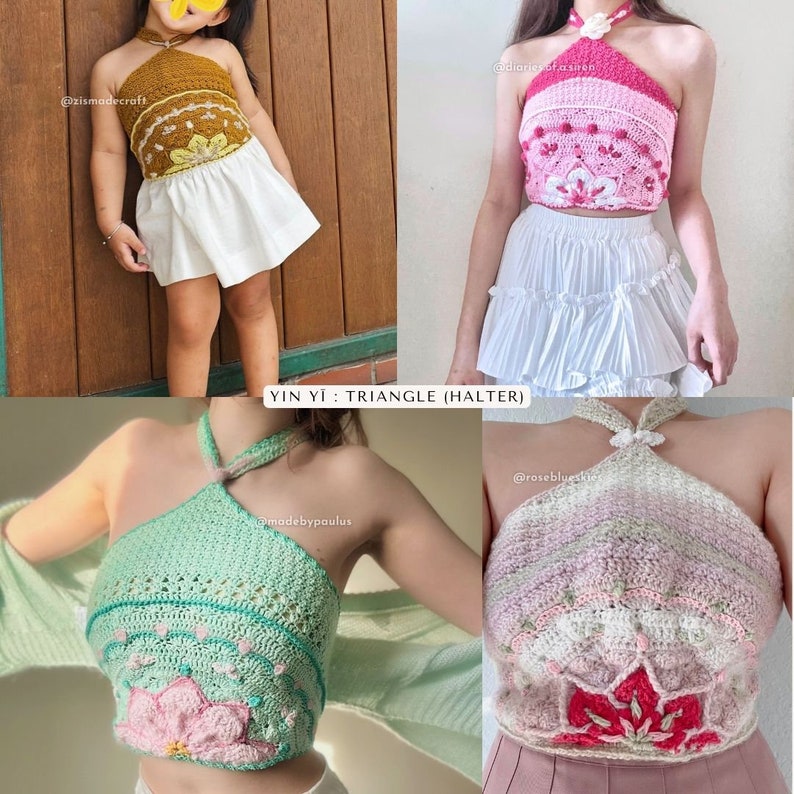 YIN trilogy bundle cheongsam-inspired top PDF Crochet Patterns Expert Made-to-Measure Tutorials with Pictures and Videos by seratt image 7