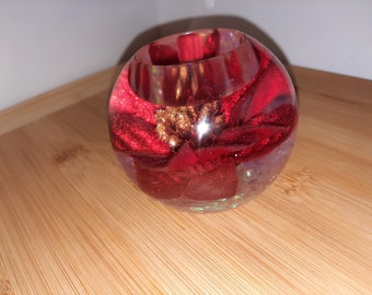 Poinsettia Candle Holder. Tealight Holder. Faux Poinsettia. Christmas Gifts.