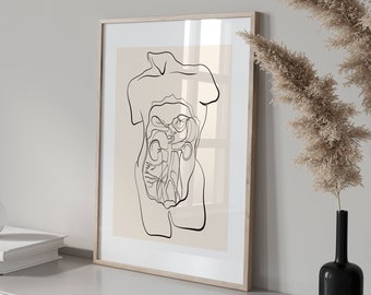 Abstracte menselijke anatomieprint, medische kunst, dokterspraktijkdecor (digitale download)
