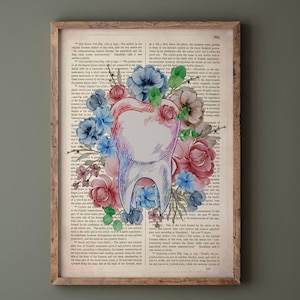 Vintage Dental Art, Dentist Office Decor, Tooth Anatomy Art, Dentistry Wall Art, Printable Dental Poster, Stomatologist Gift, Medical Art