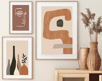 Abstract Shapes Art Print, Earth Tone Color Block (Digital Download)