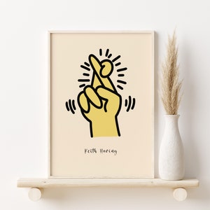 Exhibition Wall Art, Keith Haring Print, Pastel Pop Art Poster, Wall Art Printable Poster, Haring Digital Art, Museum Poster, Haring Vintage