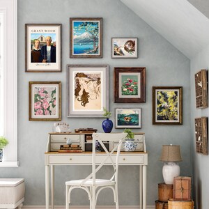 Conjunto de 10 grabados, conjunto de arte de pared de galería, póster estético, grabados de arte famosos, grabados de pared eclécticos, Miguel Ángel, arte victoriano descargable