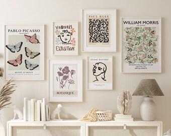 Modern Art Gallery Wall Set of 6, Picasso, Matisse (Digital Download)