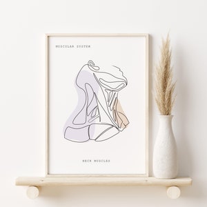 Neck Anatomy Wall Art, Muscular Art Prints, Human Anatomy Line Art, Minimalist Anatomy Poster, Doctor Office Decor, Anatomy Printable