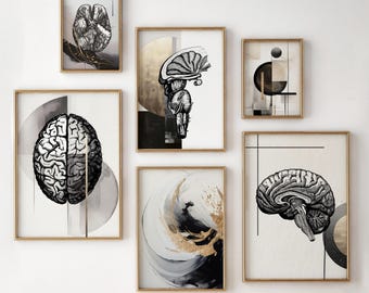 Stampe artistiche di neuroscienze moderne, stampe murali di anatomia del cervello umano, decorazioni per studi medici