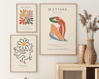 Matisse Keith Haring Print Set, Exhibition Wall Art (Digital Download)