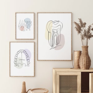 Dental Wall Art, Dental Art Digital Download, Dental Decor, Teeth Art Prints, Dental Office Art, Tooth Anatomy Print,Printable Teeth Art