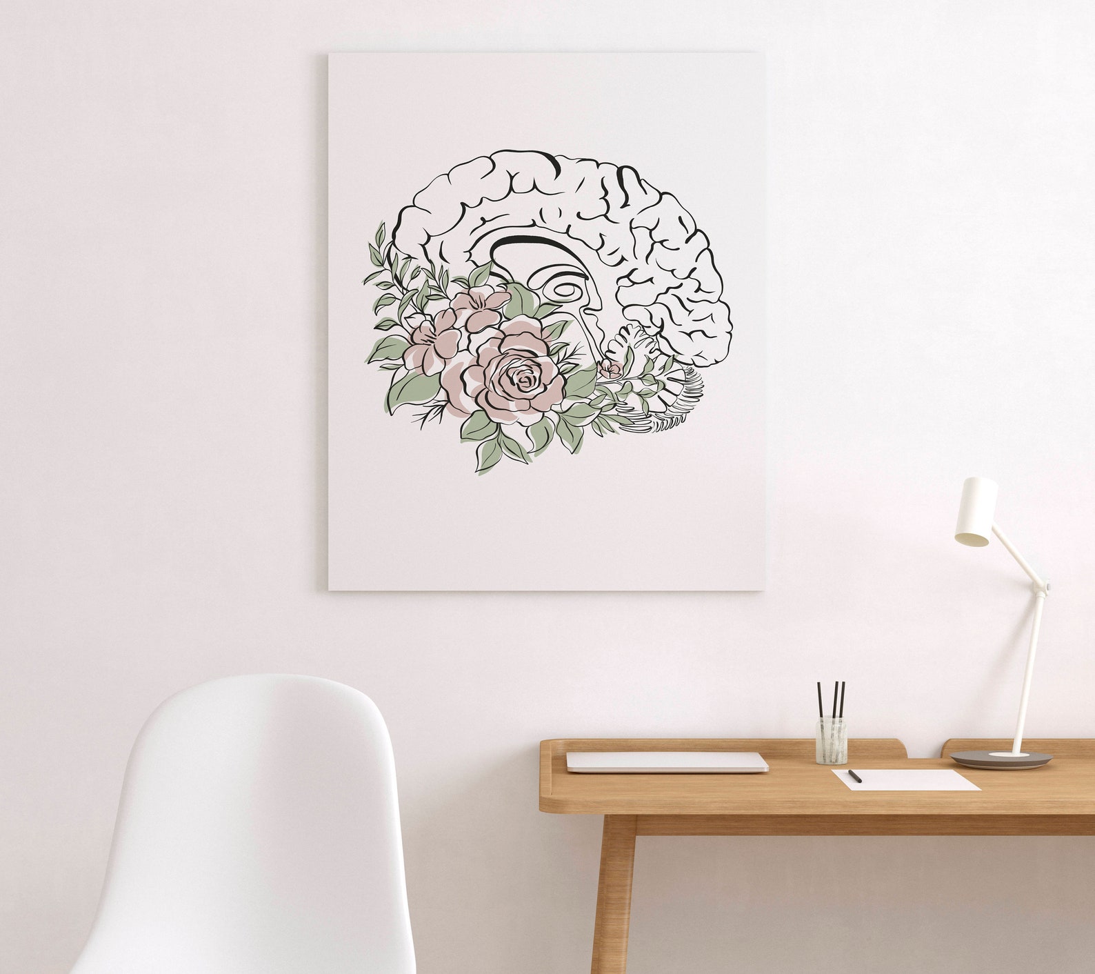 Brain Anatomy Wall Art Floral Anatomy Brain Anatomy Print - Etsy